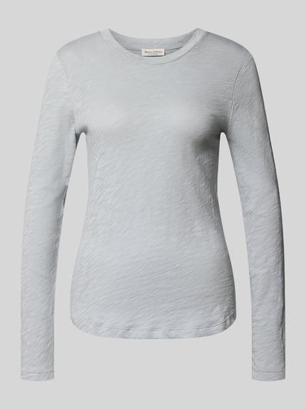 Marc O'Polo Shirt met lange mouwen met afgeronde zoom Lichtblauw - 1