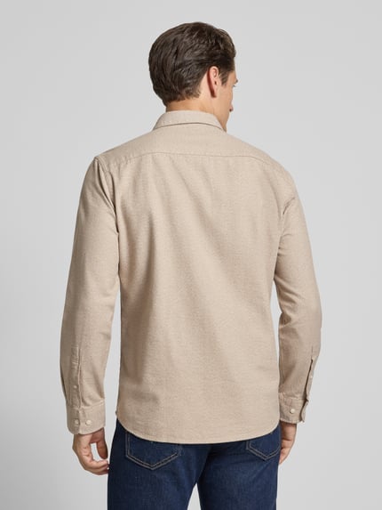 Selected Regular Fit Freizeithemd aus reiner Baumwolle Modell 'NOAH' Beige 5