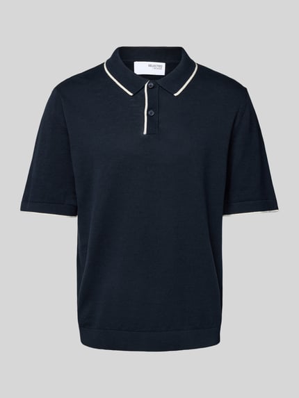Selected Poloshirt met 1/2 mouwen, model 'MATTIS' Marineblauw - 2