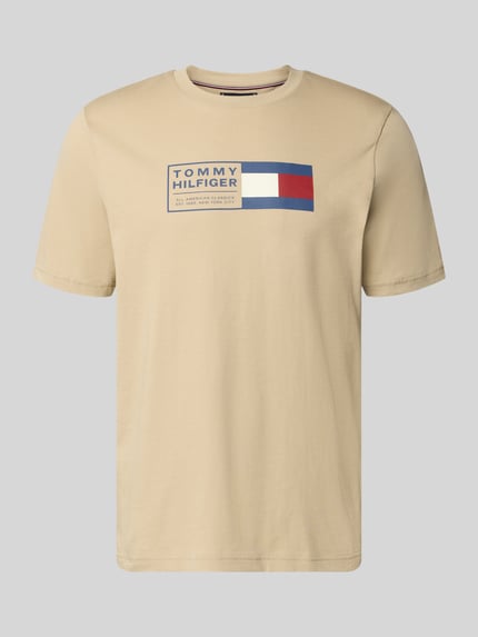 Tommy Hilfiger Regular Fit T-Shirt aus reiner Baumwolle Beige 2
