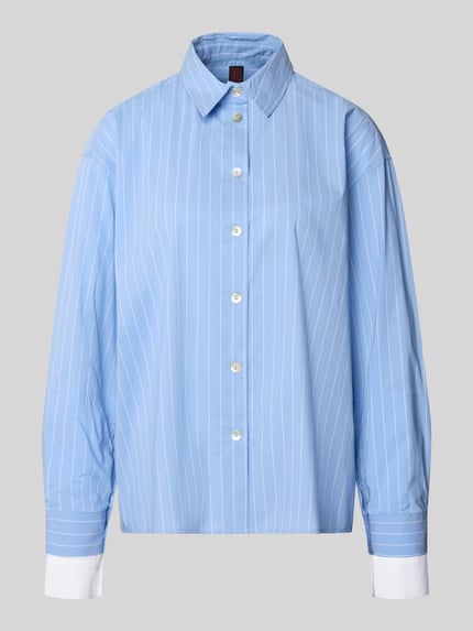 Stefanel Overhemdblouse met knoopsluiting Lichtblauw gemêleerd - 2