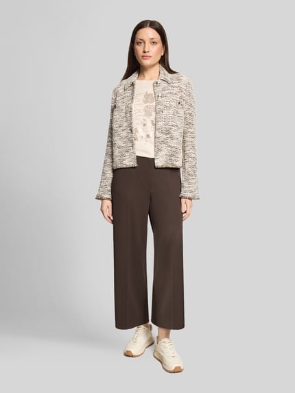 Betty Barclay Regular Fit Weite Hose mit Bügelfalten Modell 'LT JULI' Dunkelbraun 1