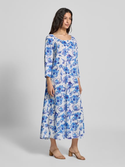 Christian Berg Woman Midikleid mit Rundhalsausschnitt Blau 1