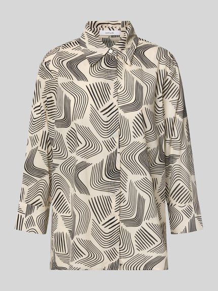 OPUS Regular fit blouse van viscose met blinde knoopsluiting Zand - 2