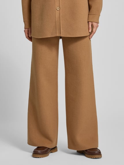 Style Icon Collection Spodnie rozkloszowane z szeroką nogawką z mieszanki wełny Camel 4