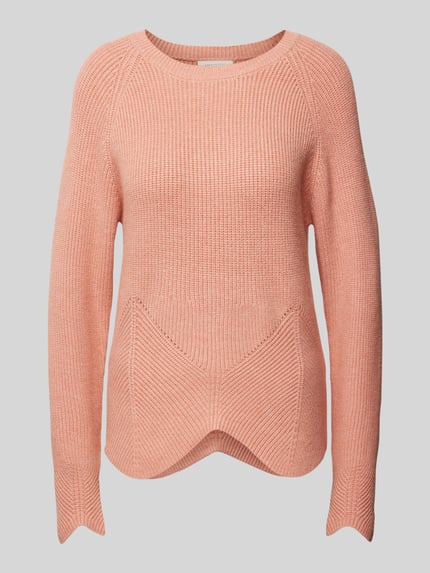 FREE/QUENT Strickpullover mit Rundhalsausschnitt Modell 'Claura' Altrosa Melange 2