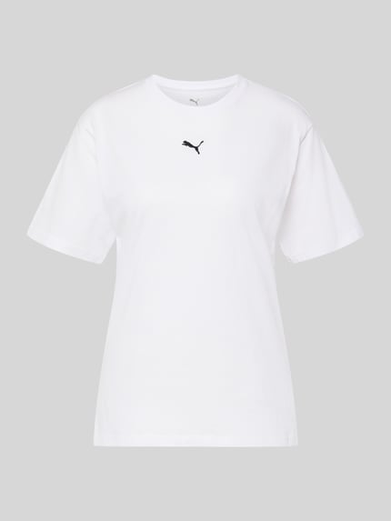PUMA T-shirt o kroju relaxed fit z czystej bawełny Biały 2