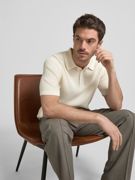 JOOP! JEANS Slim Fit Poloshirt mit Polokragen Offwhite 3