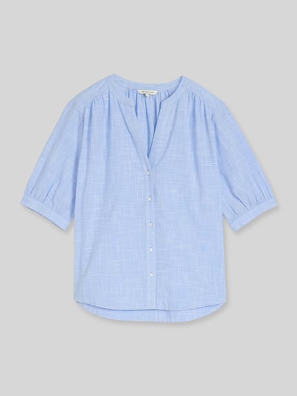 Tom Tailor Regular Fit Bluse aus reiner Baumwolle Hellblau 2
