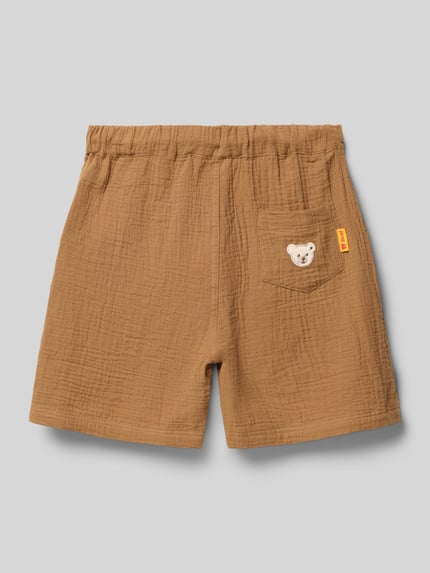 Steiff regular fit short met logodetail Cognac - 3