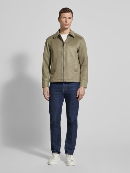 Tom Tailor Denim Regular Fit Jacke in Lederoptik  Oliv 1