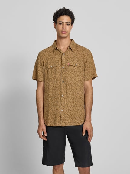 Levi's® Relaxed Fit Freizeithemd aus Leinen-Viskose-Mix Modell 'WESTERN' Beige 4
