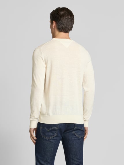 Tommy Hilfiger Strickpullover mit Leinen-Anteil Ecru 5