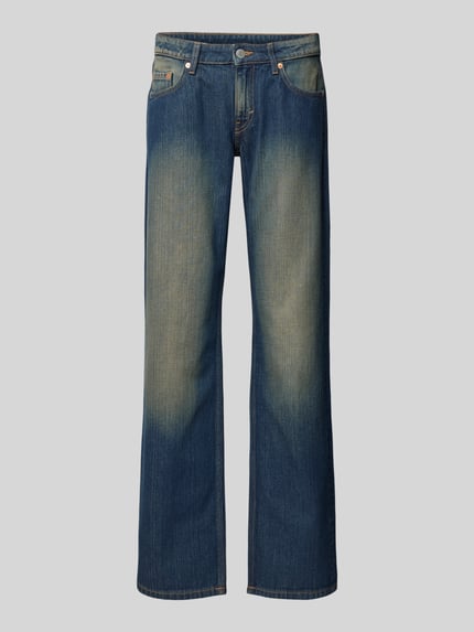 Weekday Straight Fit Jeans im Used-Look Modell 'Arrow' Jeansblau 2