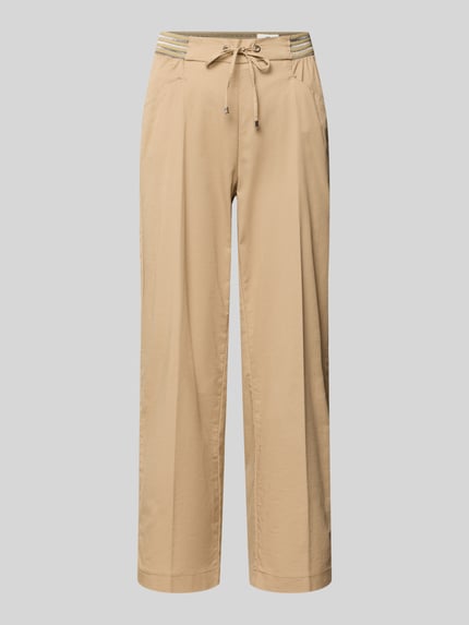 Produktfoto, Wide Fit stoffen broek in 7/8-lengte Model 'Sue' van TONI, katoenmix met persplooien, elastische band met tunnelkoord, steekzakken