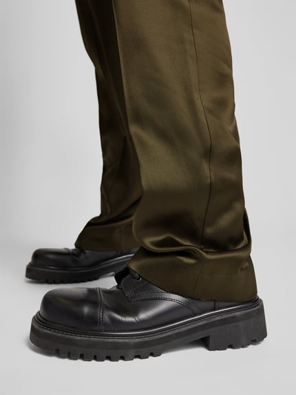 Joseph Loose fit zijden broek met steekzakken Middenbruin - 3