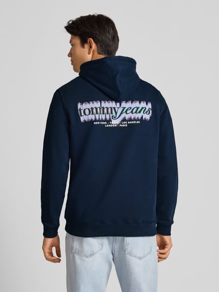 Tommy Jeans Bluza z kapturem o kroju relaxed fit z czystej bawełny Granatowy 5
