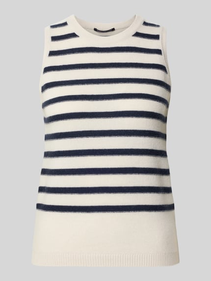 Mouwloze trui van katoen-cashmere mix met ronde hals Shop The Look MANNEQUINE