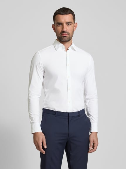 BOSS Koszula o kroju slim fit z bardzo długim rękawem Biały 4
