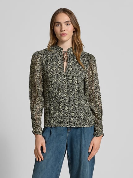 BOSS Orange Regular Fit Bluse mit Allover-Muster Modell 'C_BERODEO' Black 4