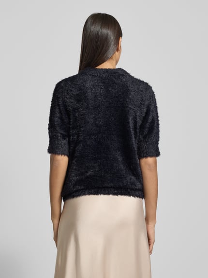 Christian Berg Woman Strickpullover mit 1/2-Arm und Knopfleiste Black 5