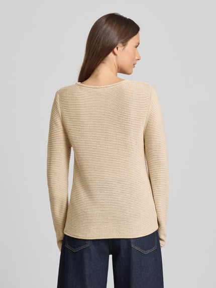 s.Oliver RED LABEL Regular Fit Strickpullover aus Baumwoll-Mix Beige 5