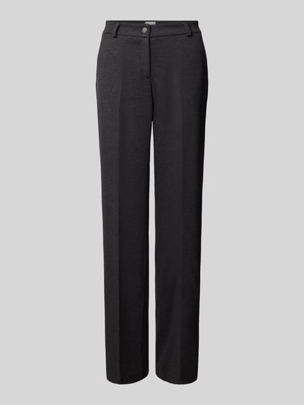 CAMBIO Wide Fit stoffen broek met viscose-wol-aandeel model 'California' Antraciet - 2