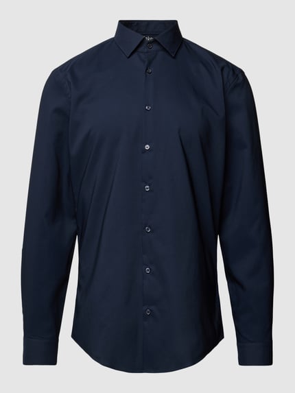 Jake*s koszula o kroju slim fit biznes z kołnierzykiem typu kent Granatowy 2