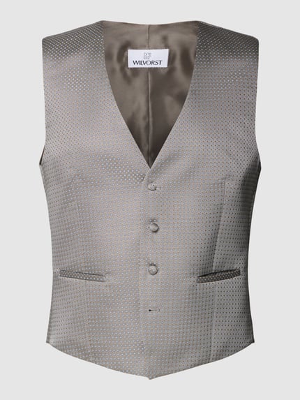 WILVORST Weste mit Allover-Muster Beige 2
