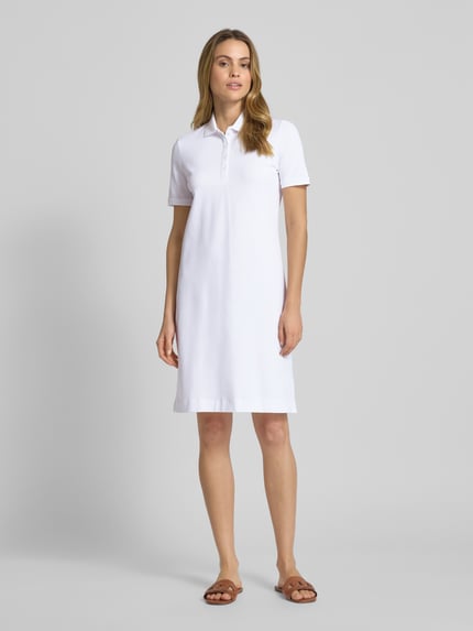 Christian Berg Woman Knielanges Polokleid mit Strukturmuster Weiss 1