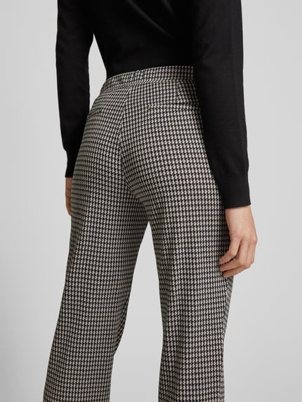 MORE & MORE Regular Fit Stoffhose mit Bügelfalten Modell 'Pepita' Black 3