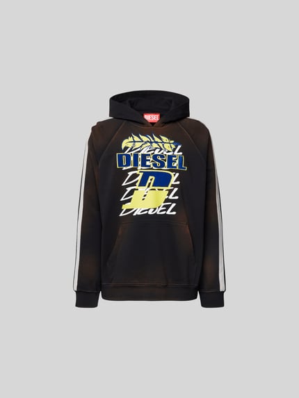Diesel hoodie met labelprint Zwart - 2