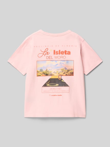 JACK & JONES T-Shirt mit Label-Print Modell 'ALMERIA' Rosa 3