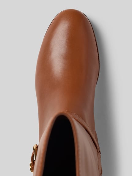 Lauren Ralph Lauren Leren laarzen met doornsluiting, model 'BROOKE' Cognac - 3
