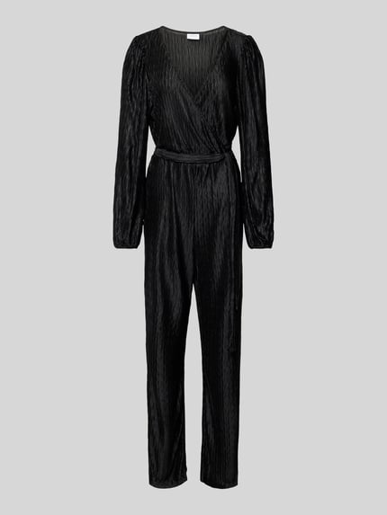 VILA Regular Fit Jumpsuit in Wickel-Optik 'PLUSA' Black 2