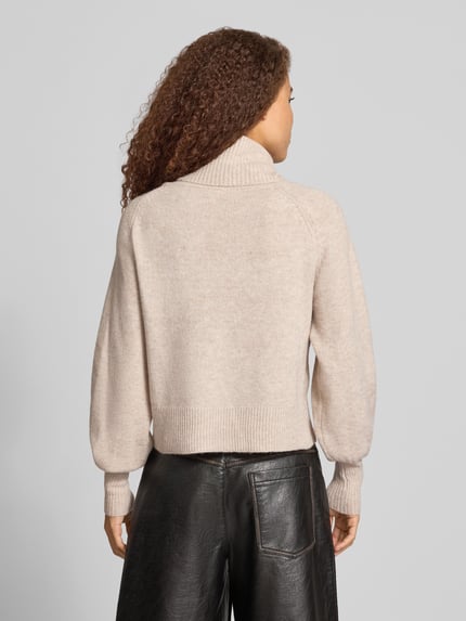 ONLY Rollkragenpullover mit überschnittenen Schultern Sand Melange 5