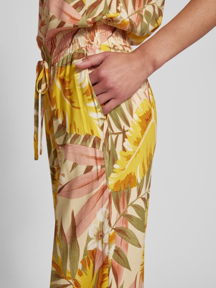 Soyaconcept Flared Stoffhose mit Allover-Muster Modell 'Elyse' DUNKEL GELB 3