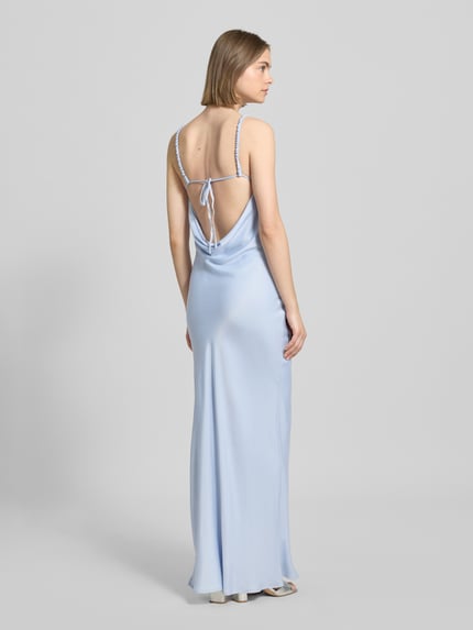 LeGer Maxikleid mit Wasserfall-Ausschnitt Modell 'Antonie' Hellblau 5