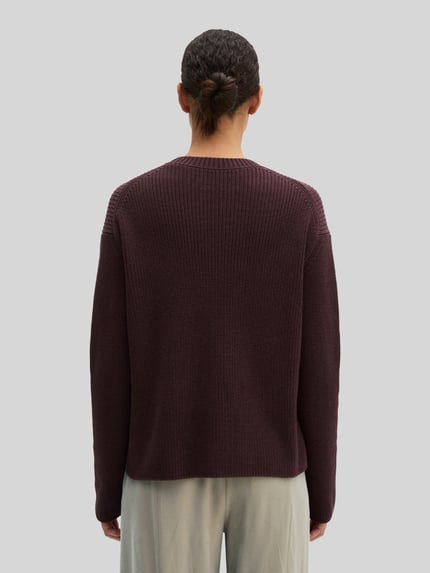 Marc O'Polo Loose Fit Pullover aus reiner Baumwolle Dunkelrot 5