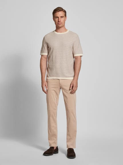 Brax Regular fit broek met Labelpatch Model 'Cadiz' Beige - 1
