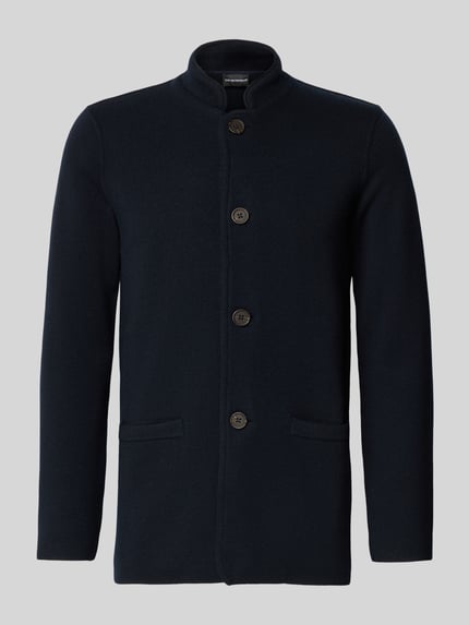 Emporio Armani Leinensakko mit Knopfleiste Marine 2