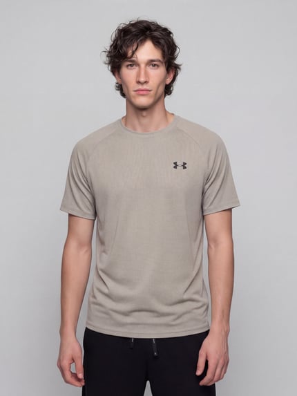 Under Armour Regular Fit Sport-T-Shirt mit Logo-Print Beige 4