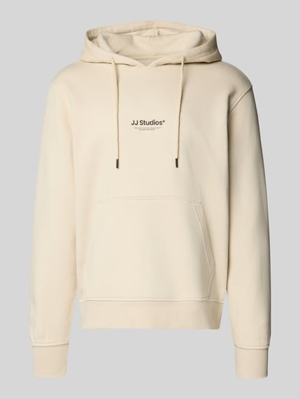 JACK & JONES Hoodie met labelprint model 'SOHO' Beige - 2