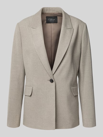 s.Oliver BLACK LABEL Żakiet o kroju regular fit z klapami zamkniętymi Szarobrązowy 2