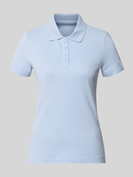 Productfoto, lichtblauw regular fit poloshirt van puur katoen met korte mouwen, Regular Fit Poloshirt aus reiner Baumwolle van Tom Tailor, Dames