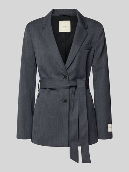 Calvin Klein Womenswear Regular Fit Longblazer aus Wolle mit Taillengürtel Graphit 2