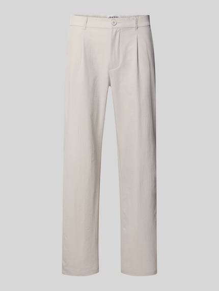 Produktfoto, Regular Fit Hose mit französischen Eingrifftaschen von JAKE*S STUDIO MEN in hellem Beige, glatte Textur, elastischer Material-Mix