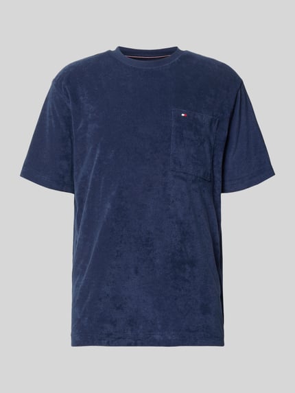 Tommy Hilfiger relaxed fit T-shirt van mix van katoen model 'TOWELLING T-SHIRT' Marineblauw - 2