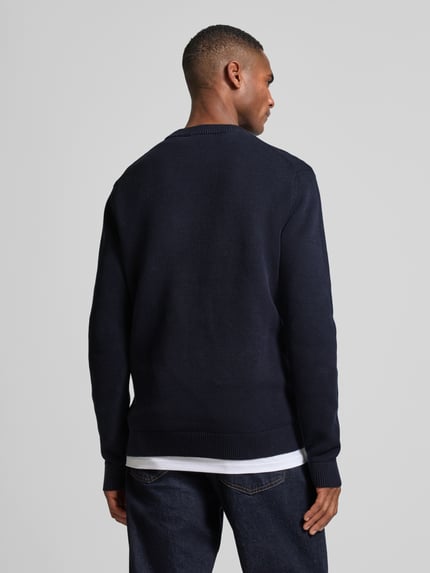 Selected Gebreide pullover met ribboorden, model 'DANE' Marineblauw - 5