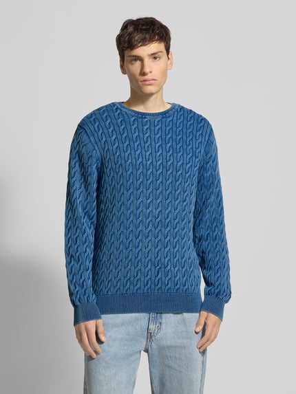 Levi's® Gebreide pullover met ribboorden, model 'PRESIDIO' Jeansblauw - 4
